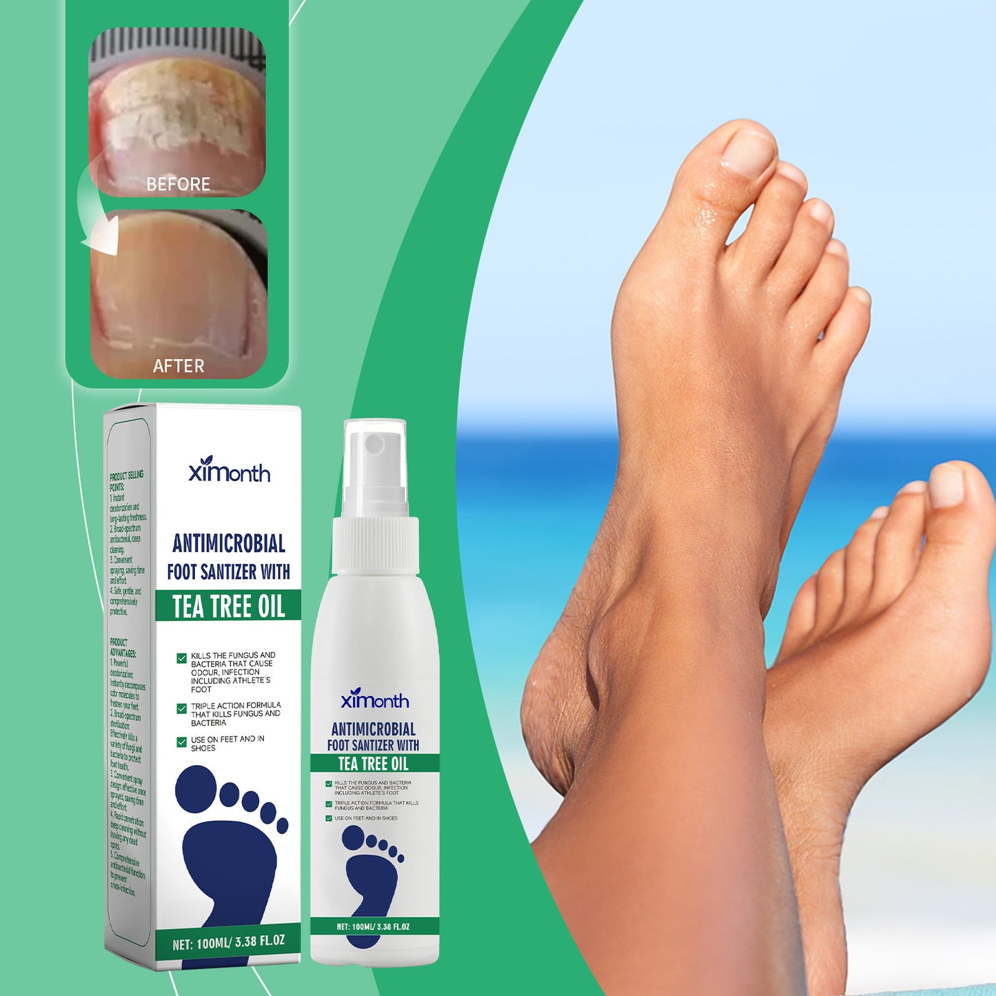Antimicrobial Foot Spray for Foot Odor and Infections
